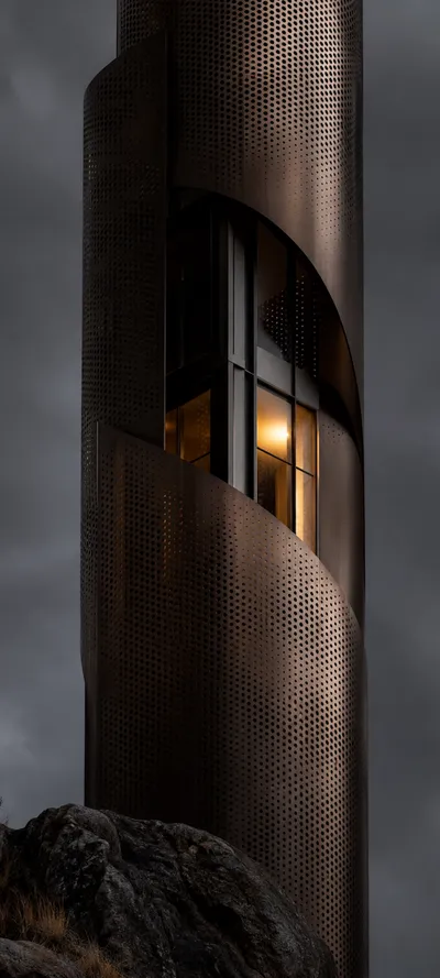 Monochrome Bronze Tower Detail