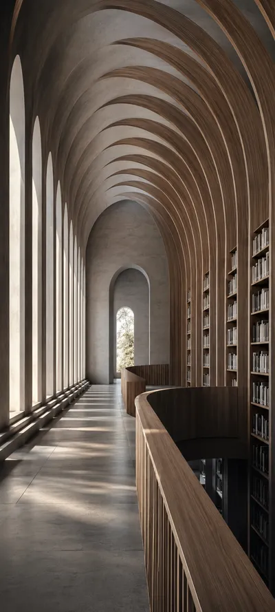 Monochrome Wood Rib Library
