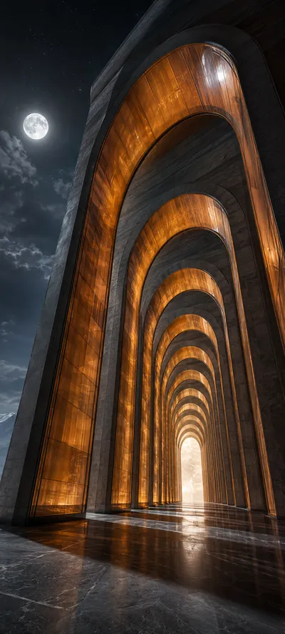 Moonlit Monumental Amber Arches