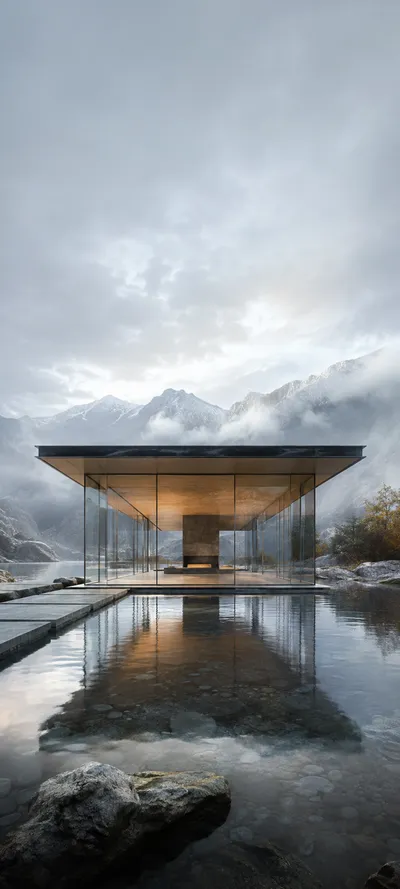 Overcast Glass Pavilion