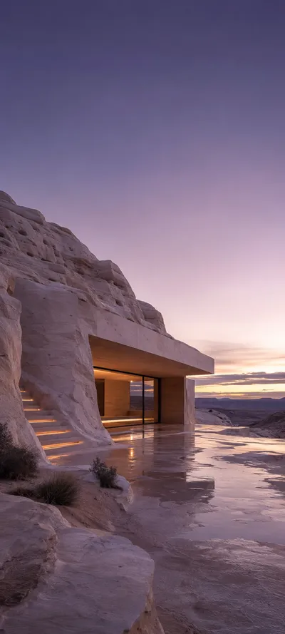 Rain Twilight Desert House