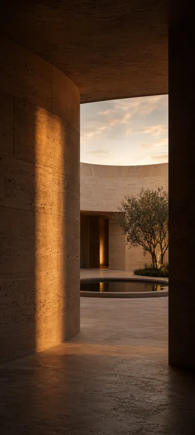 Travertine Courtyard Sunrise