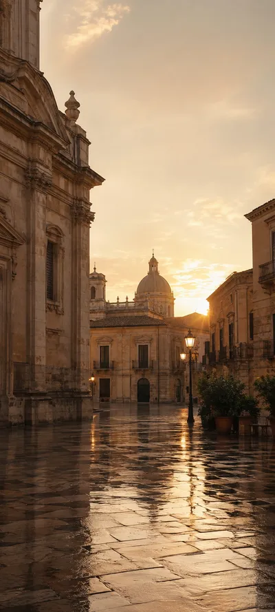 European Square After Rain