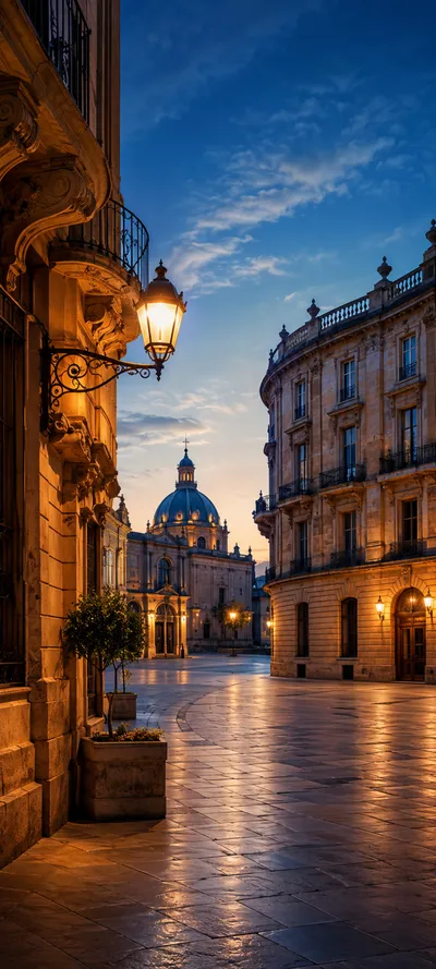 European Square Golden Blue Hour