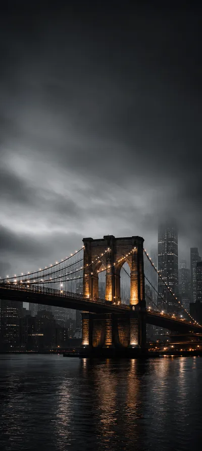 New York Brooklyn Bridge Monochrome