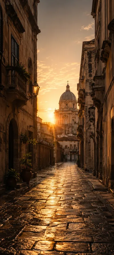 Old City Street Sunrise