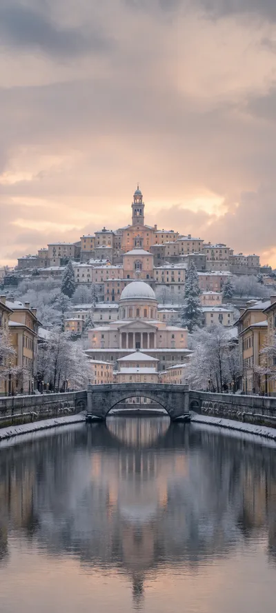 Winter Hillside Town