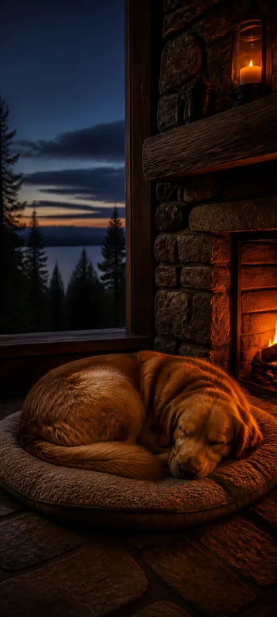 Blue Hour Fireplace Dog
