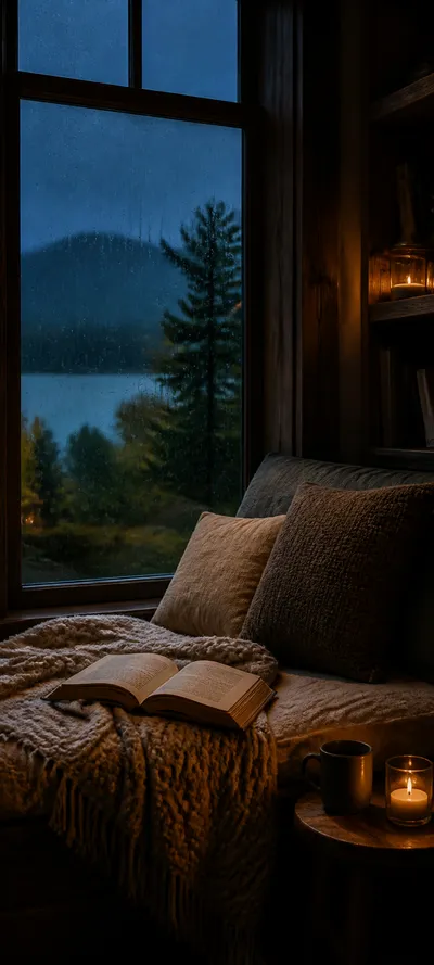 Blue Hour Rainy Reading Nook