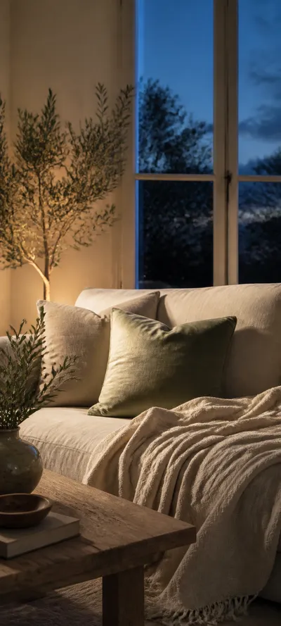 Blue Hour Sunlit Sofa
