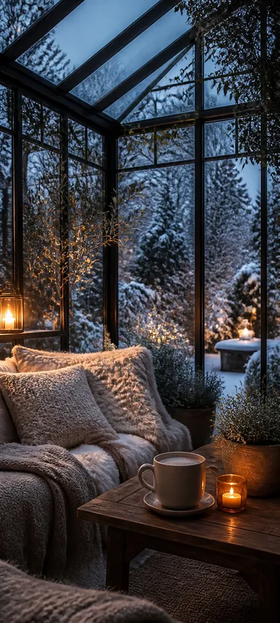Blue Hour Winter Conservatory