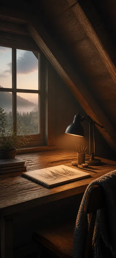Cinematic Dawn Attic Studio