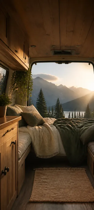 Cinematic Dawn Cozy Camper