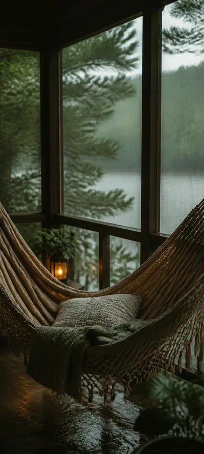 Cinematic Dawn Hammock Porch