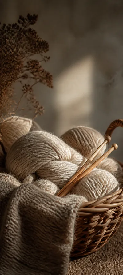 Cinematic Dawn Knitting Basket
