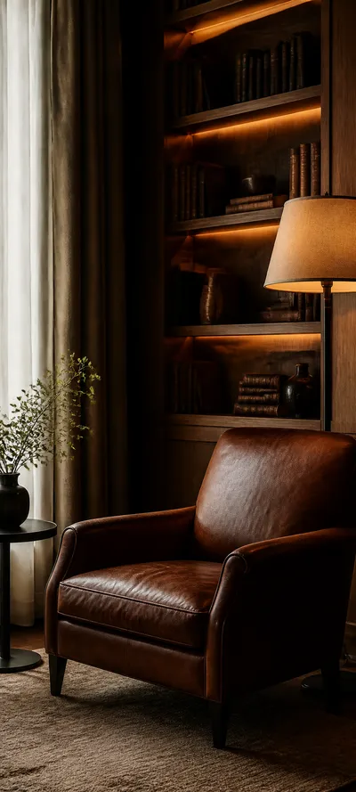 Minimal Luxe Library Corner
