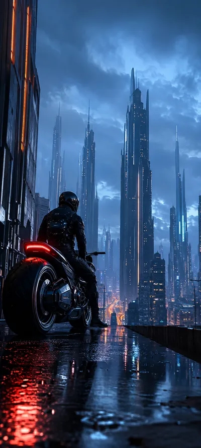 Motorcyclist Low Angle City
