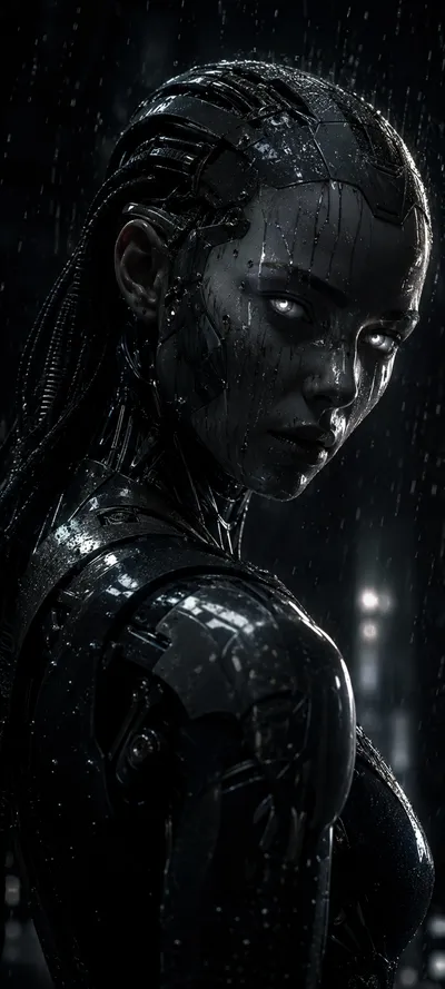 Near Black Android Portrait