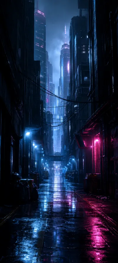 Near Black Cyberpunk Alley