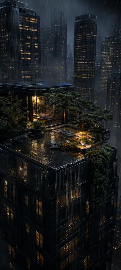 Near Black Rooftop Garden