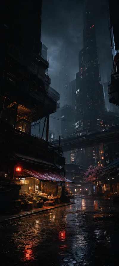 Rainy Market Black Towers