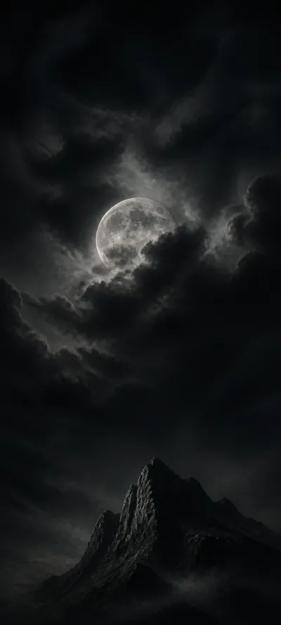 Minimal Iconic Charcoal Moon