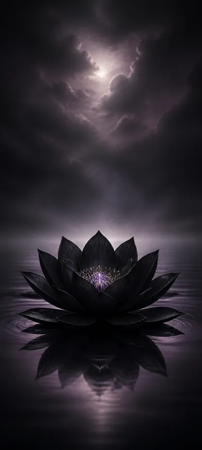 Minimal Iconic Dark Lotus