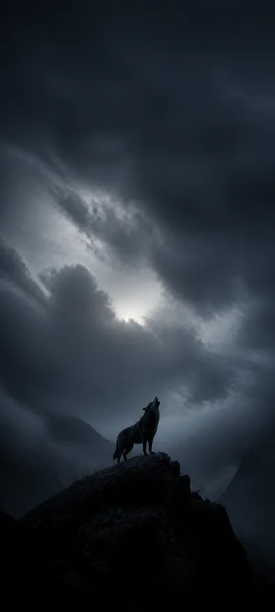 Minimal Iconic Midnight Wolf
