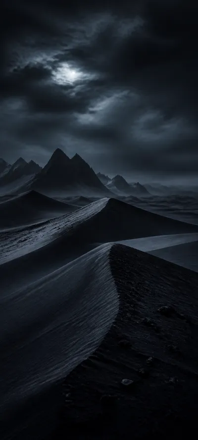 Moonlit Realm Black Sand Dunes