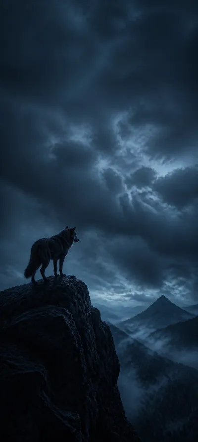 Moonlit Realm Midnight Wolf