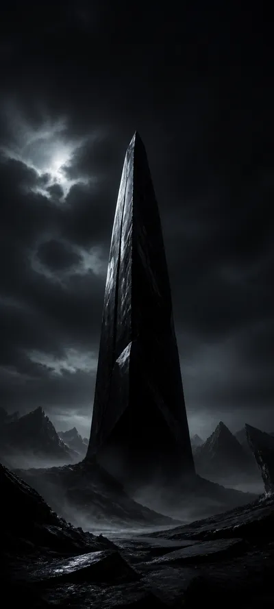 Moonlit Realm Obsidian Monolith