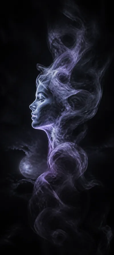 Moonlit Realm Smoke Portrait