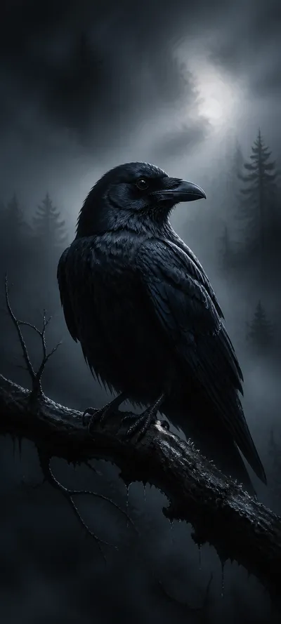Painterly Prestige Raven In Fog
