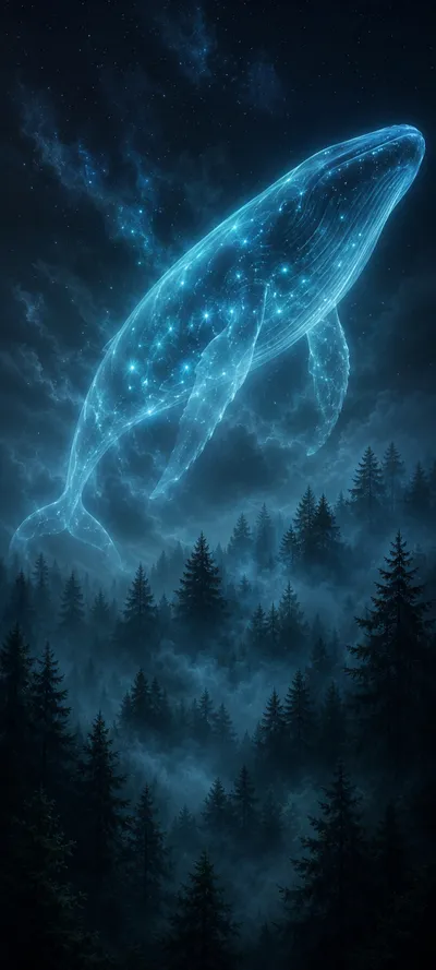 Spirit Whale Midnight Forest