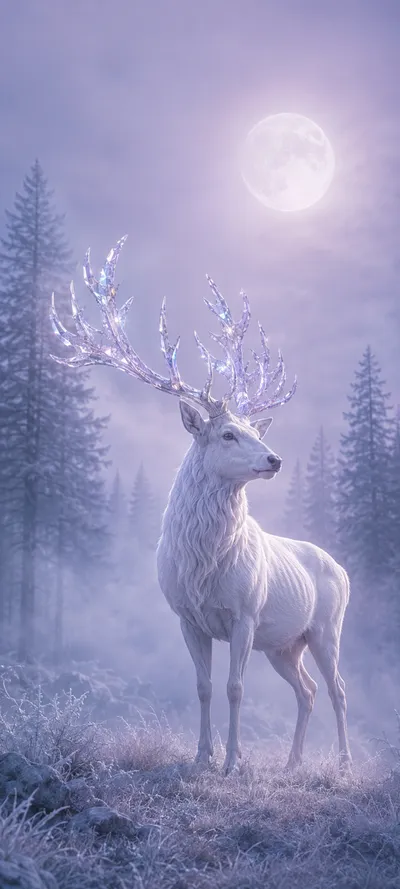 White Stag Crystal Antlers