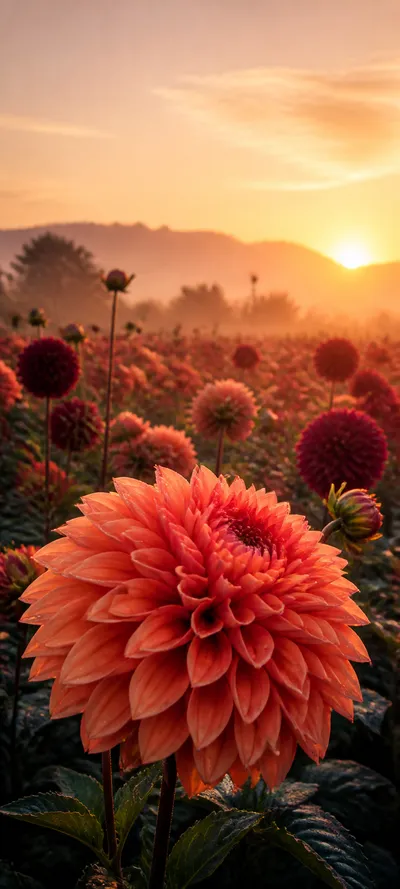 Coral Dahlia Golden Habitat