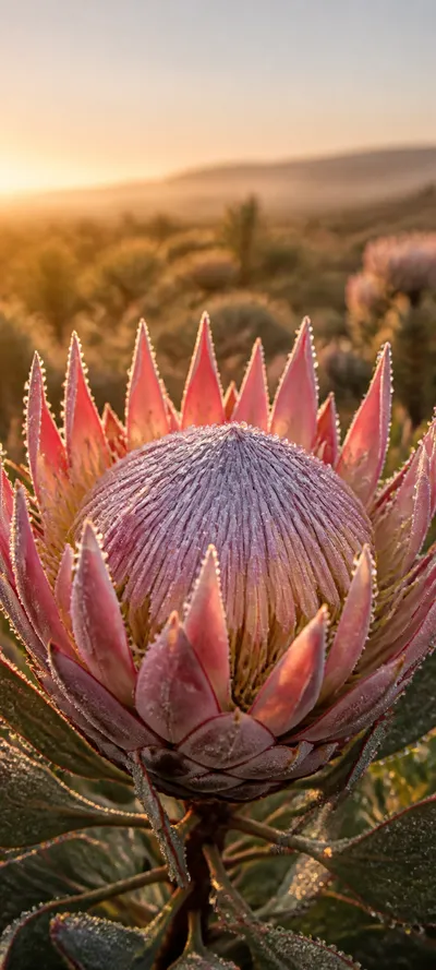 Dew Kissed King Protea Macro