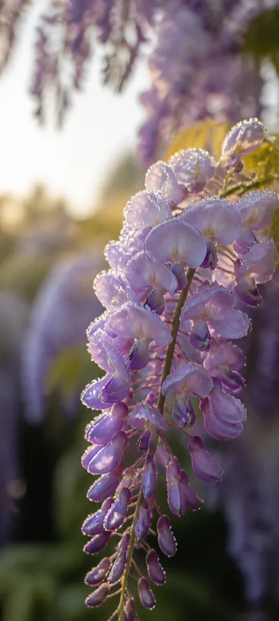 Dew Kissed Purple Wisteria Macro