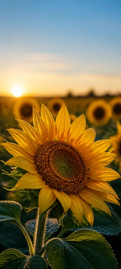 Dew Kissed Sunflower Macro