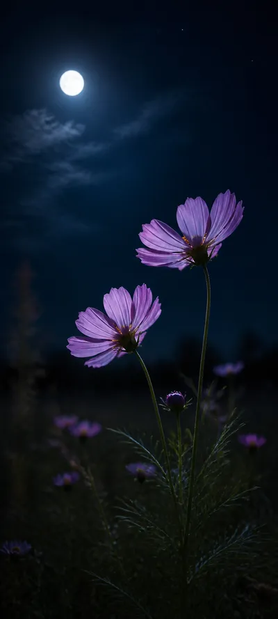 Moonlit Pink Cosmos
