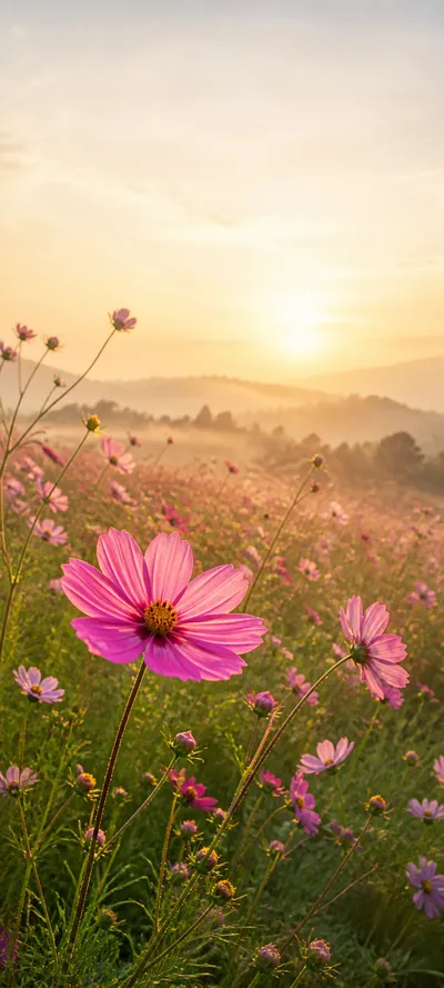 Pink Cosmos Golden Habitat