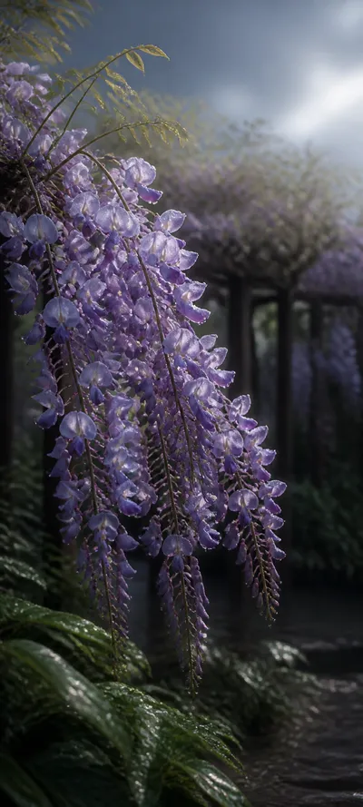 Purple Wisteria After Rain