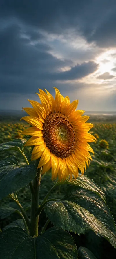 Sunflower After Rain