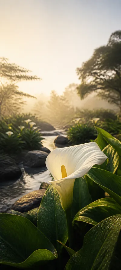 White Calla Lily Golden Habitat
