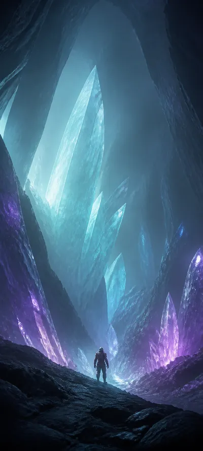 Minimal Iconic Crystal Cavern Quest