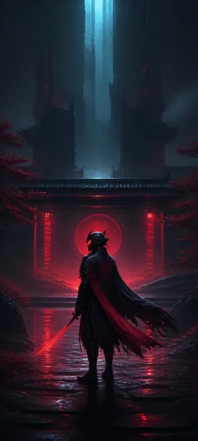 Minimal Iconic Cyber Samurai