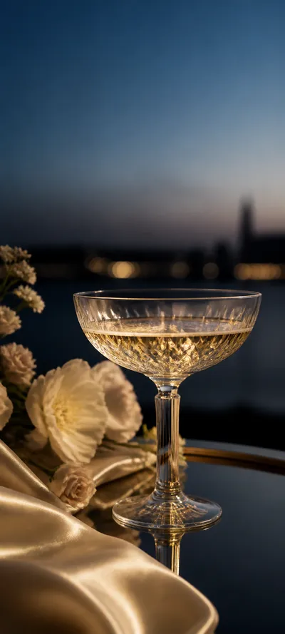 Blue Hour Champagne Still Life
