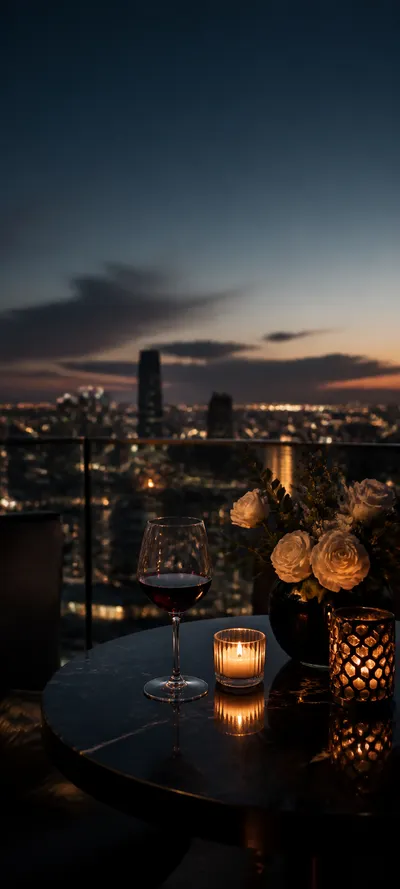 Blue Hour Rooftop Dining