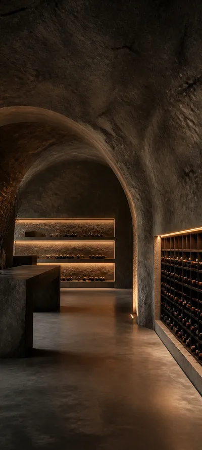 Minimal Luxe Modern Wine Cellar