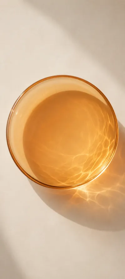 Amber Glass Bowl Overhead